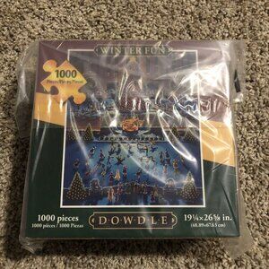 NEW SEALED DOWDLE 1000 PIECE JIGSAW PUZZLE WINTER FUN W/ POSTER